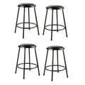 Vinyl Padded Stools, 24x22H, Black, Set of 4 D32463