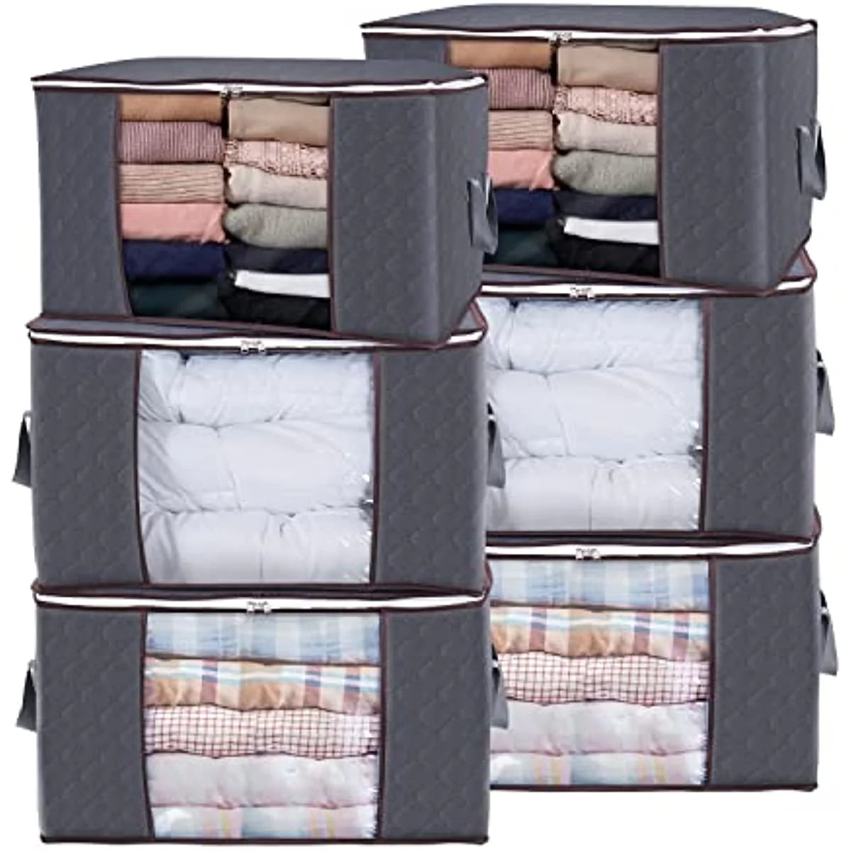 Grey 3 Pack Large Storage Bags with Reinforced Handles W135719