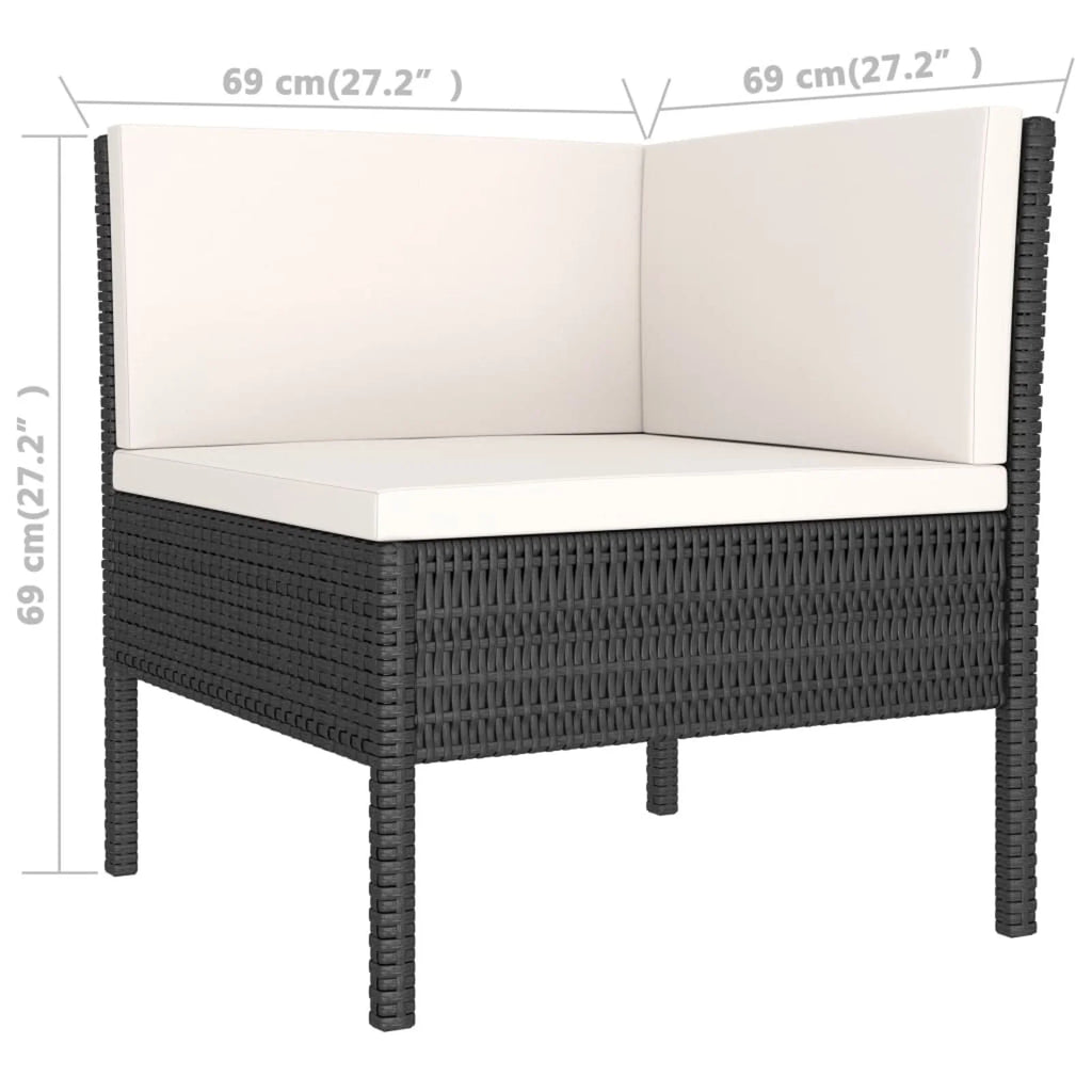 9 Piece Patio Lounge Set with Cushions Poly Rattan Outdoor Sectional Sofa Set C654