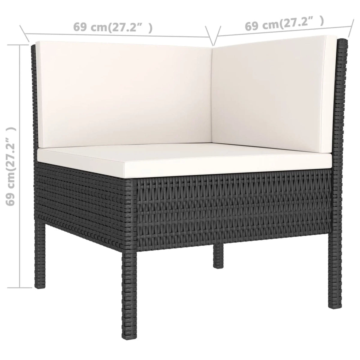 9 Piece Patio Lounge Set with Cushions Poly Rattan Outdoor Sectional Sofa Set C654