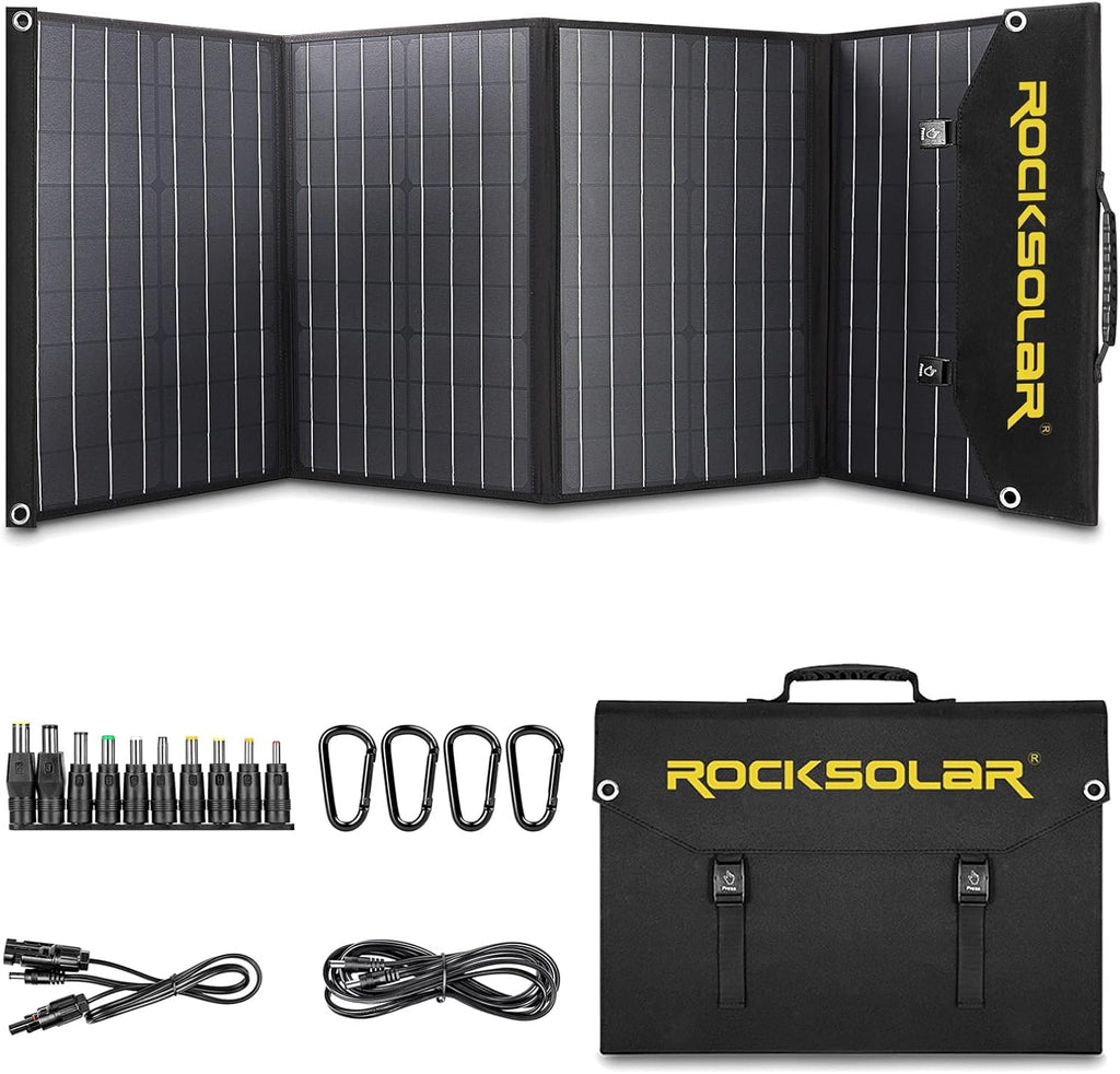 60 Watt Foldable Monocrystalline Solar Panel Kit with 12V DC/USB/USB C PD Outlets Z3784
