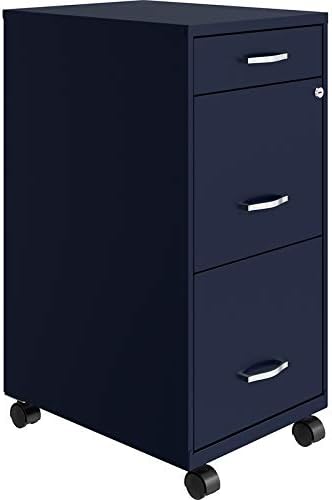 White 3 Drawer Metal Mobile File Cabinet with Lock G324