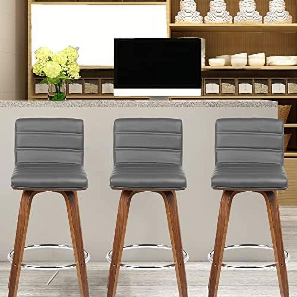 Swivel Stool with Back Set of 2 PU Leather Counter Height Stool X662