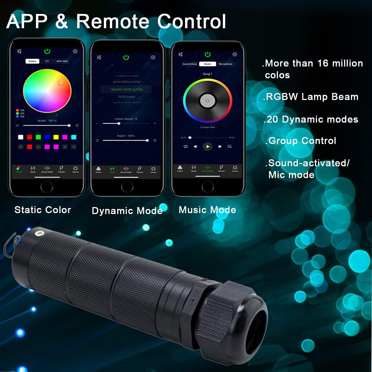 Car Use Bluetooth LED Fiber Optic Lights Star Ceiling Light Kit 450pcs 0.03in 6.5ft Optic Cable D5181