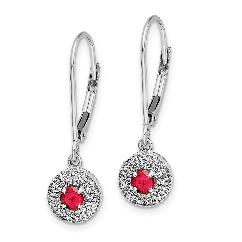 14 Karat White Gold Lab Grown Diamond Leverback Dangle Earrings A26940