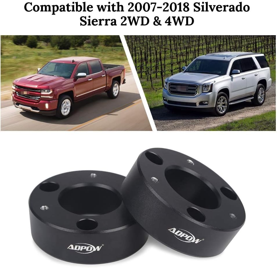 3" Front Leveling Lift Kit Chevy GMC Silverado 1500 Sierra 1500 2007-2019 2WD/4WD Pickup Pack of 2 R90912