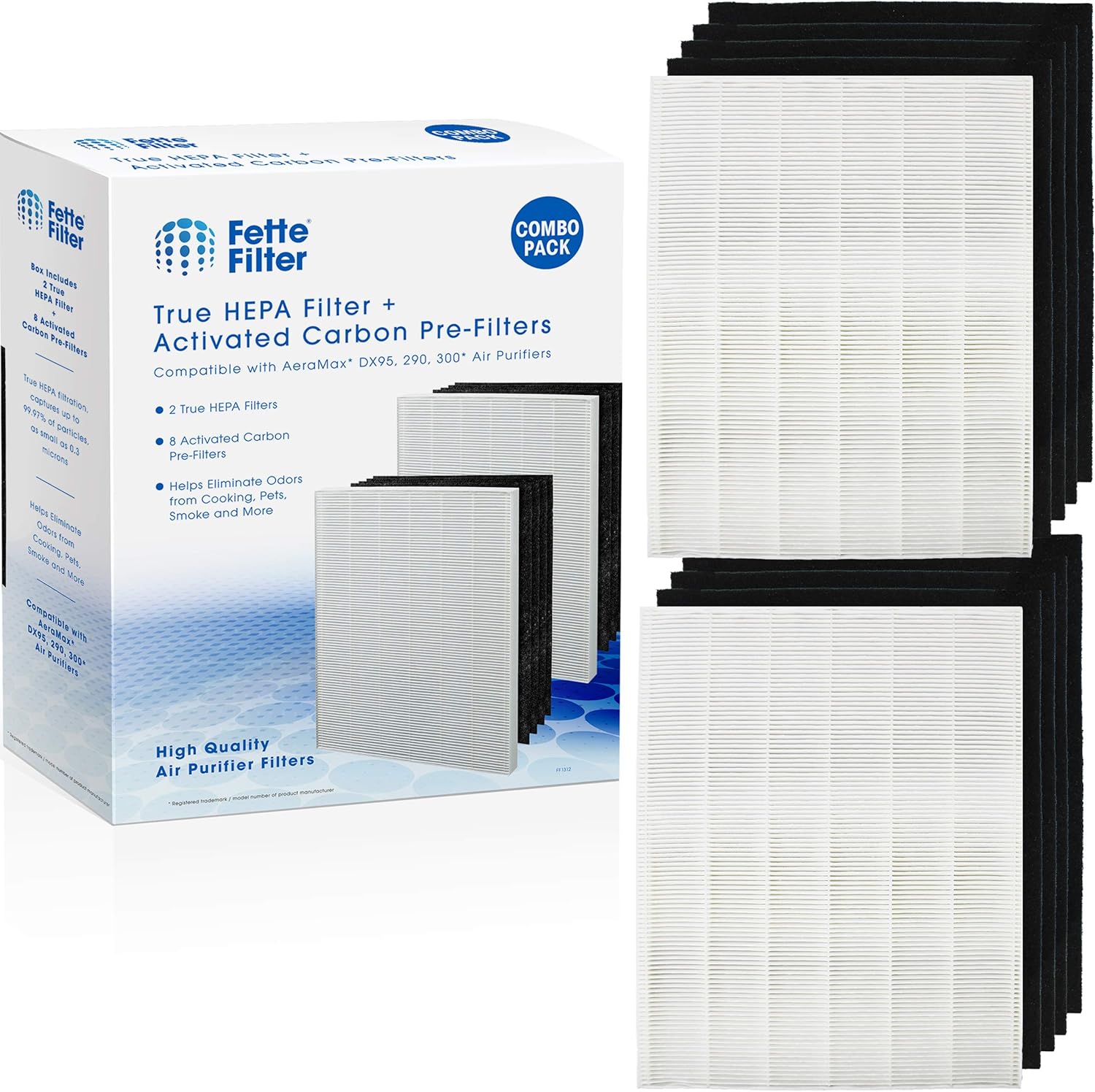2 HEPA Filters + 8 Carbon Filters for Air Purifiers F111412