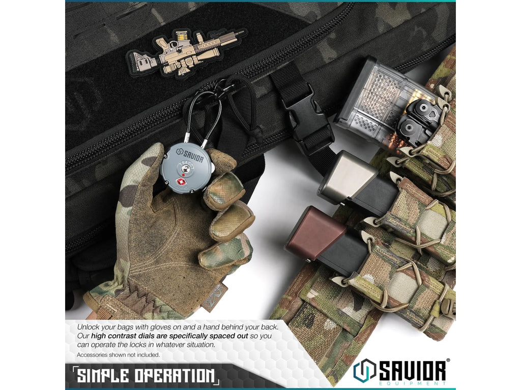 3 Digit Cable Lock, 2 Pack, Dark FDE D7081