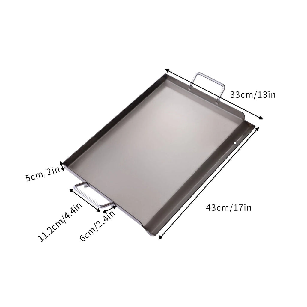 Stainless Steel Griddle Pan for BBQ Gas Grill & Charcoal Grill S5631