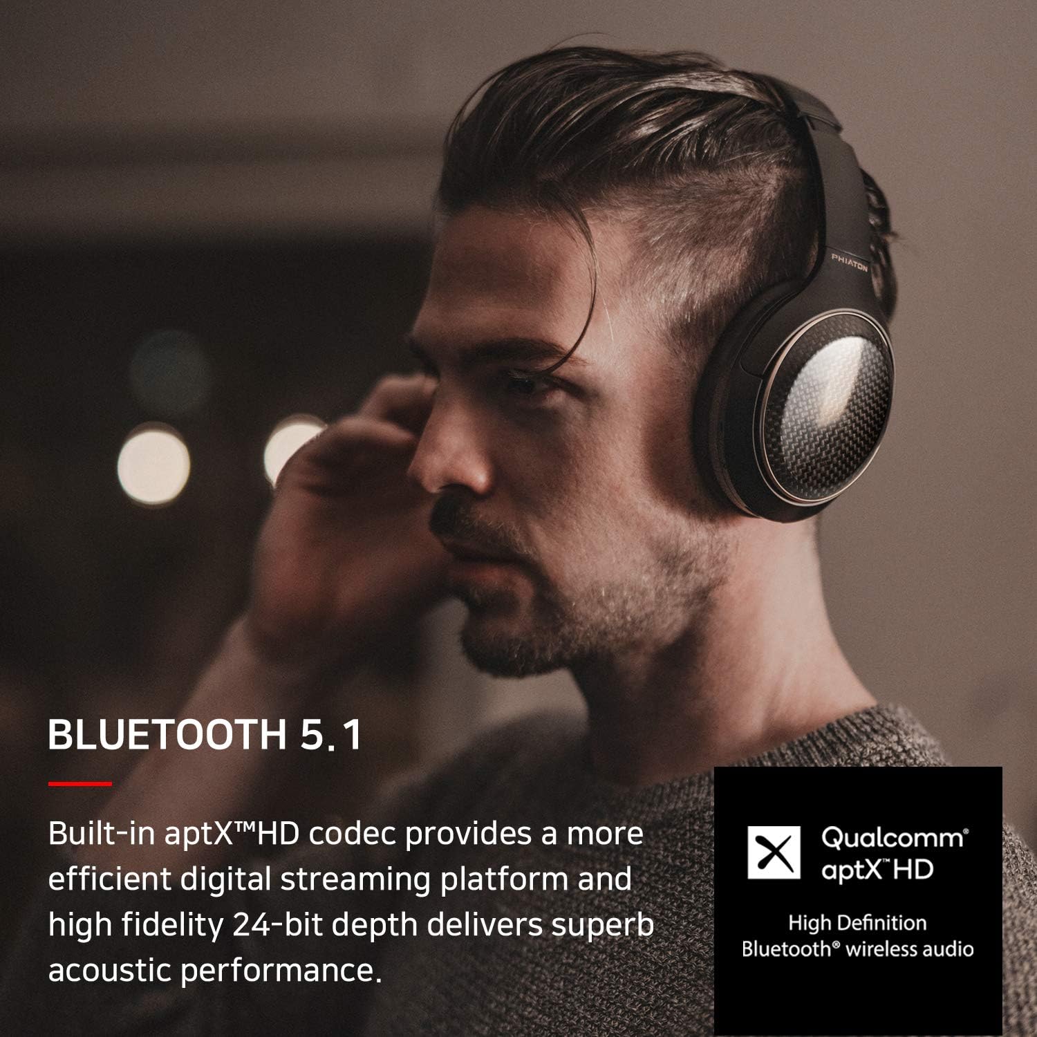 900 Legacy Digital Hybrid Active Noise Cancelling Headphones, Wireless AptX Bluetooth Over Ears, 43 Hours of Playback F91674