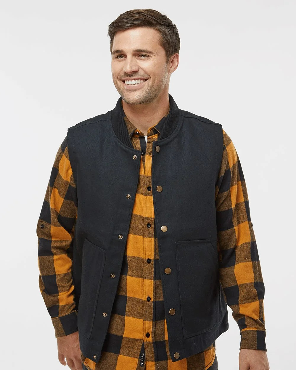 Black Insulated Canvas Workwear Vest C54279