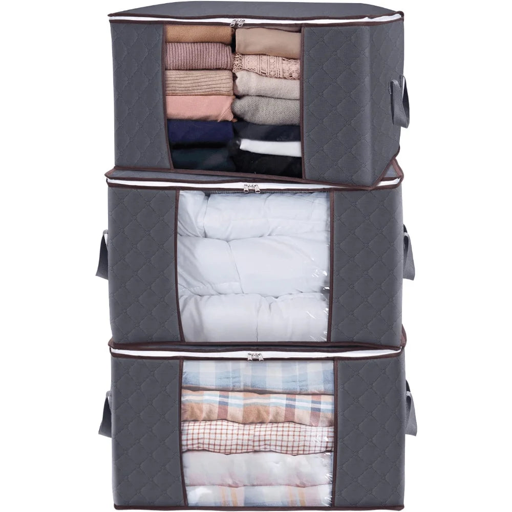 Grey 3 Pack Large Storage Bags with Reinforced Handles W135719