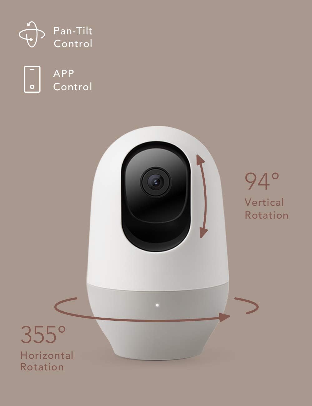 Nooie Security Camera Indoor Two Pack, 360-degree IP Camera1080P, WiFi Smart Home Camera with Motion Tracking, IR Night Vision, Two Way Audio&Sound Detection, Works with Alexa, SD Card and Cloud M3820