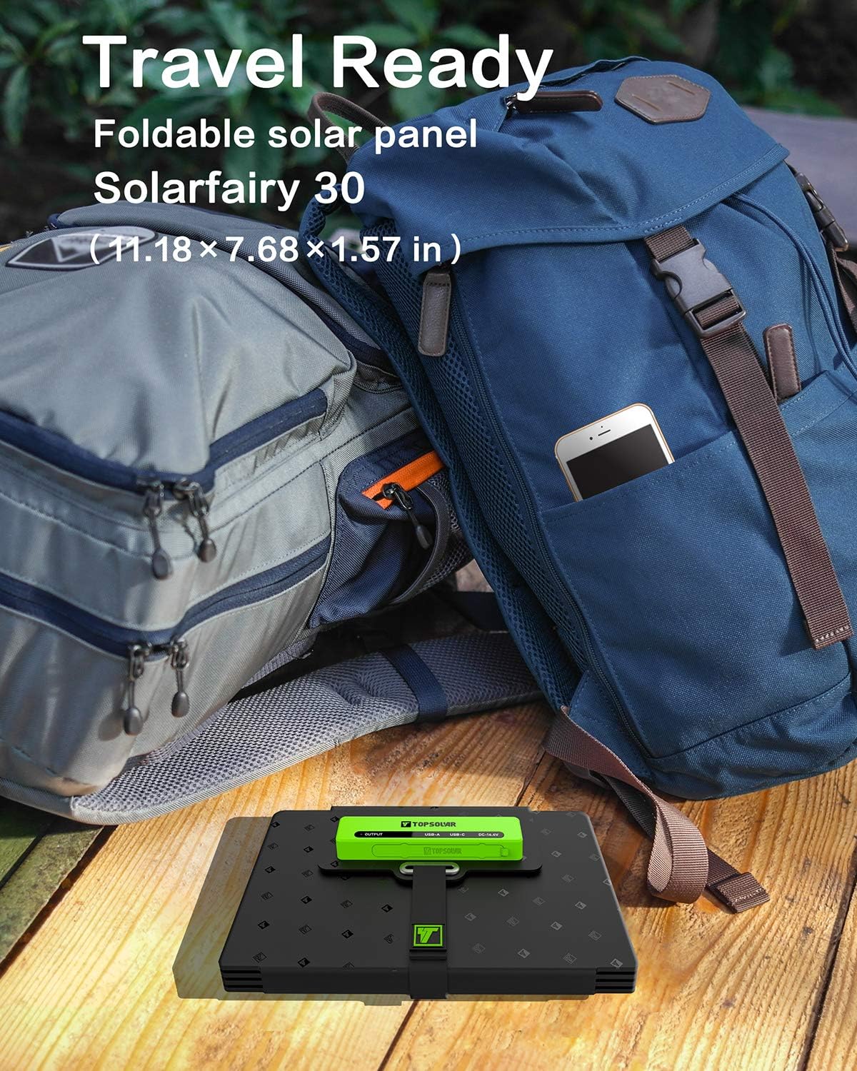30W Foldable Solar Panel Battery Charger Kit M234