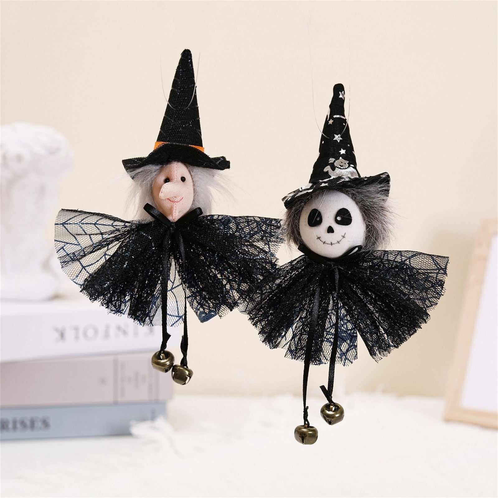 Pumpkin Witch Doll Halloween Cat Novelty Toy I3818