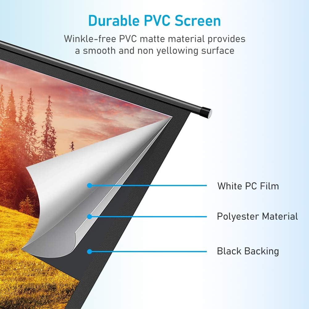 100 inch 16:9 Portable Projector Screen with Stand and Carry Bag V4079