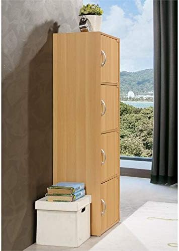 4 Shelf 4 Door Bookcase in Beech N334
