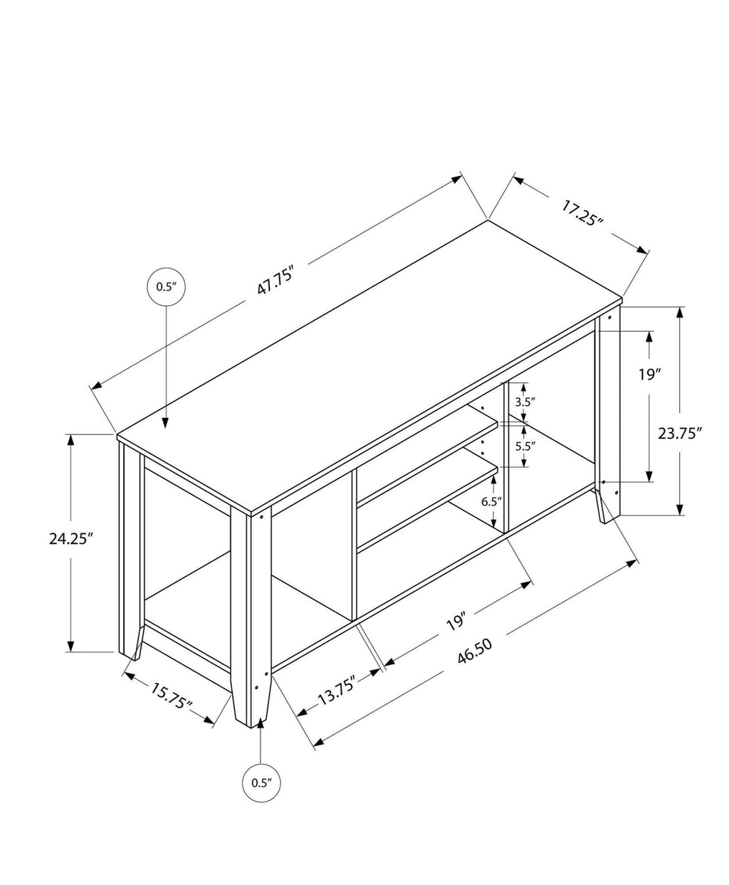 Cappuccino Particle Board TV Stand I476997