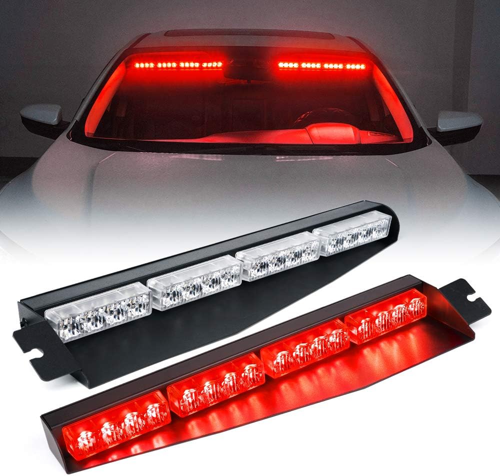 Amber White LED Visor Strobe Light Bar O4641