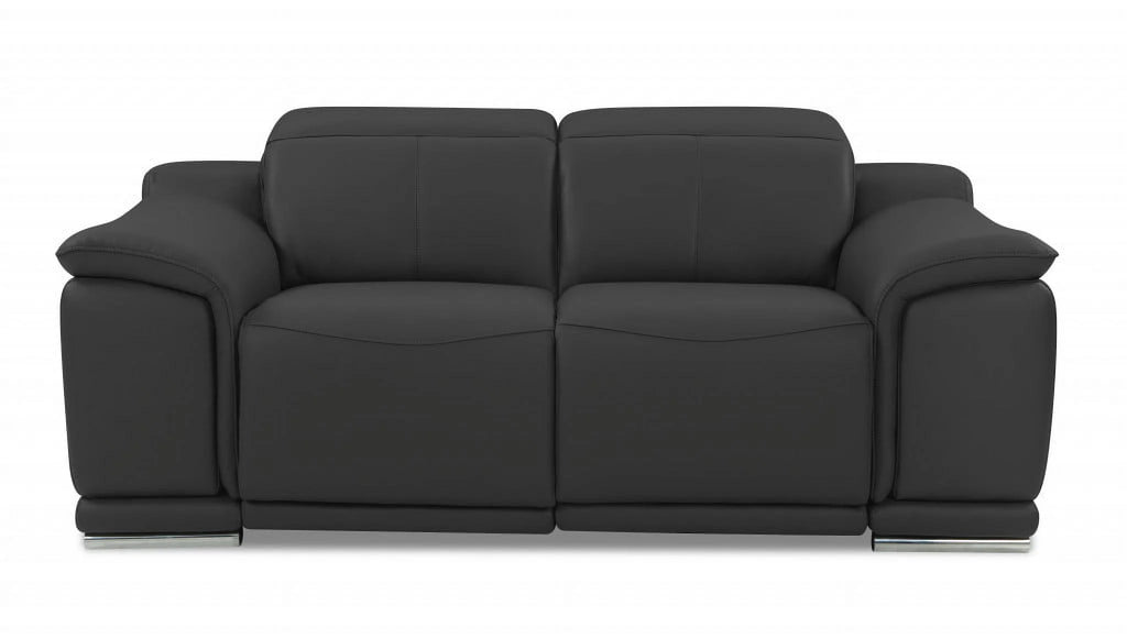 Dark Gray Italian Leather 3 Piece Seating Set T899