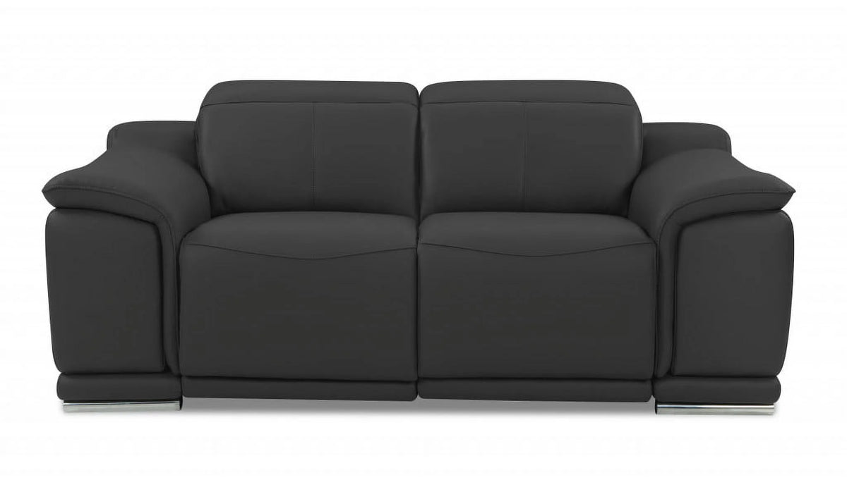 Dark Gray Italian Leather 3 Piece Seating Set T899