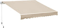 12' x 8' Retractable Patio Awning Canopy with Manual Crank Handle E776904
