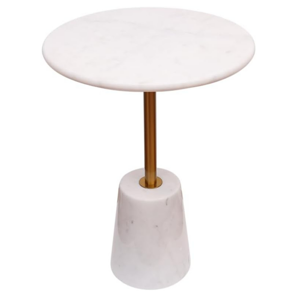 White Round Marble Side Table T615428