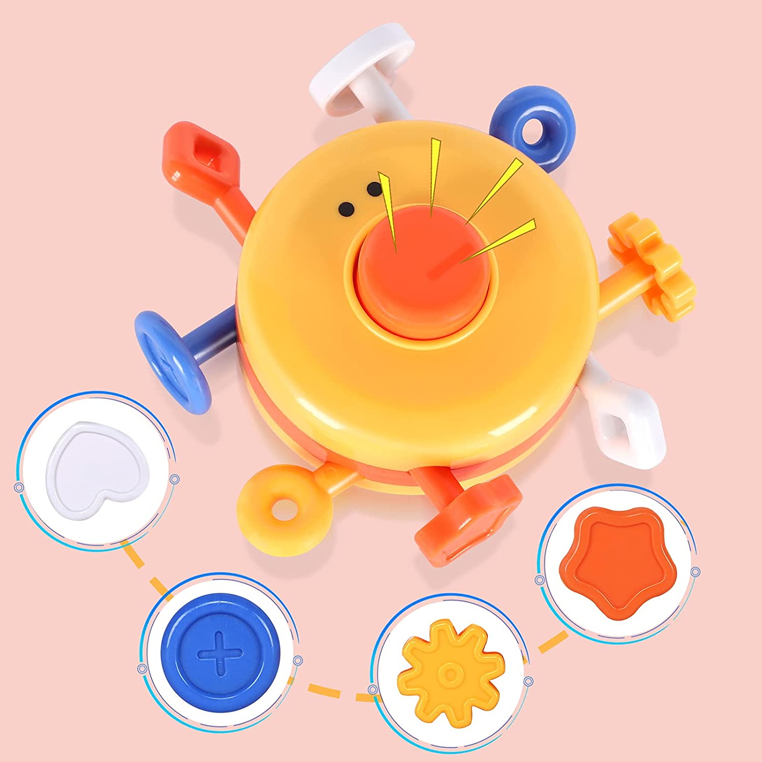 2 Pack Baby Finger Push Toy Music Exercise Toy W347
