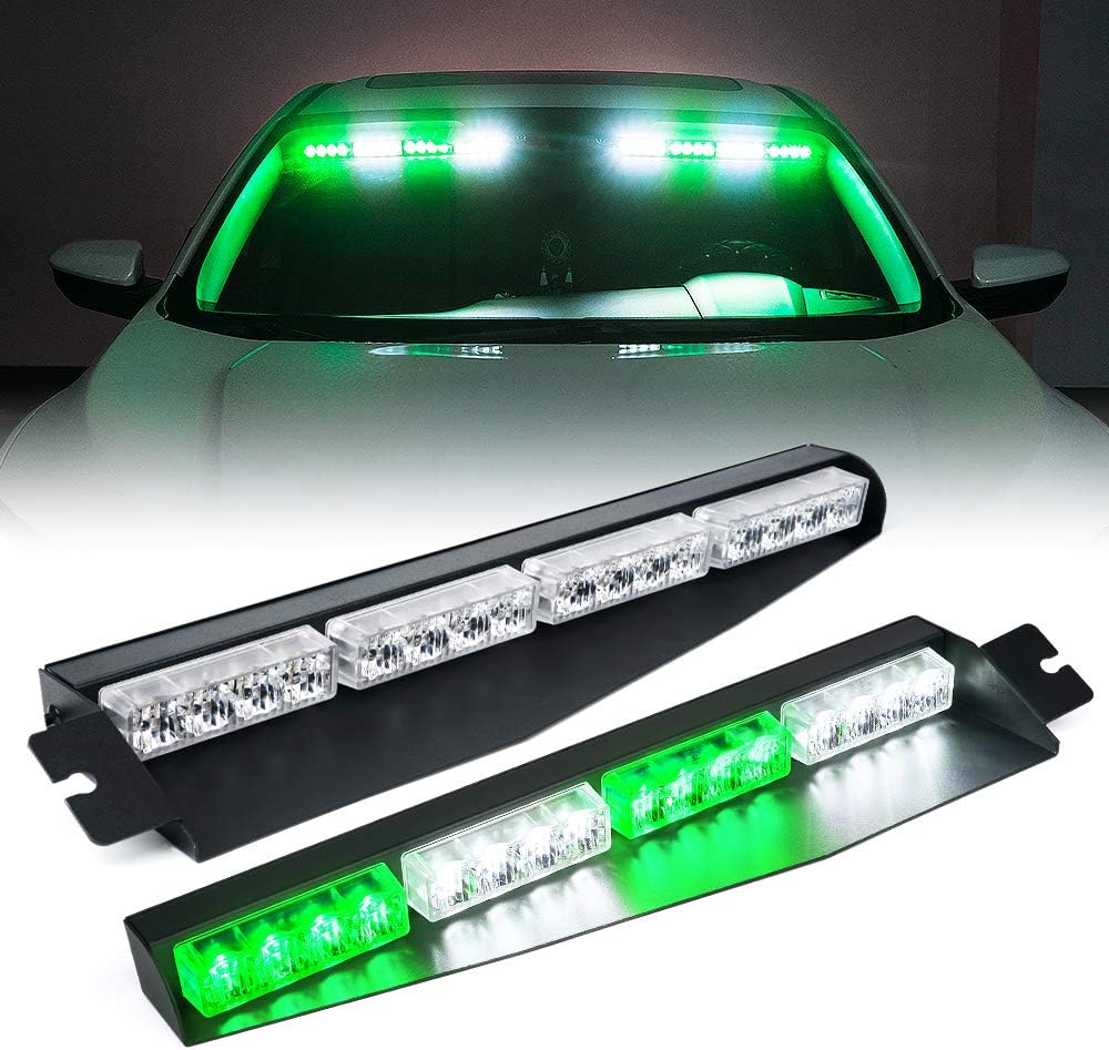 Amber White LED Visor Strobe Light Bar O4641