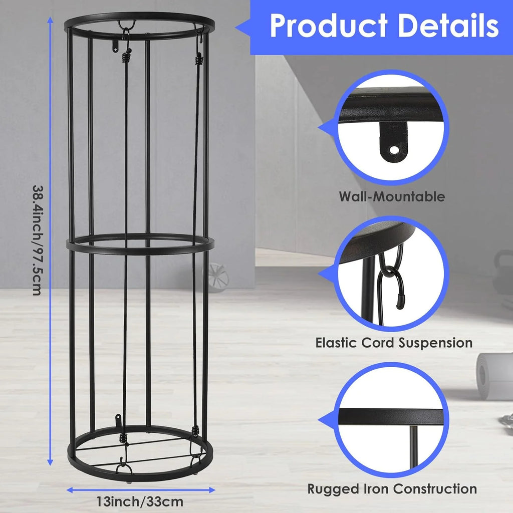Wall-Mounted Vertical Ball Storage Rack for Basketball, Soccer, Volleyball, Football S95461