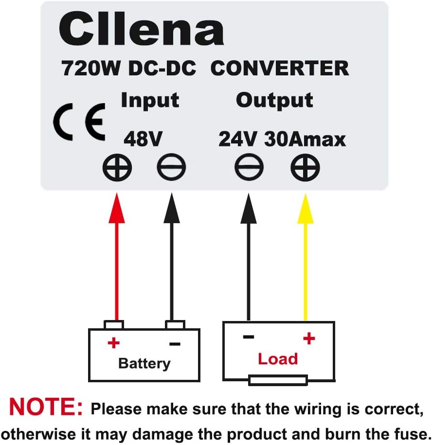 Waterproof DC 48V Step Down to 24V 30A 720W Voltage Reducer Converter, Pack of 2 Y4392