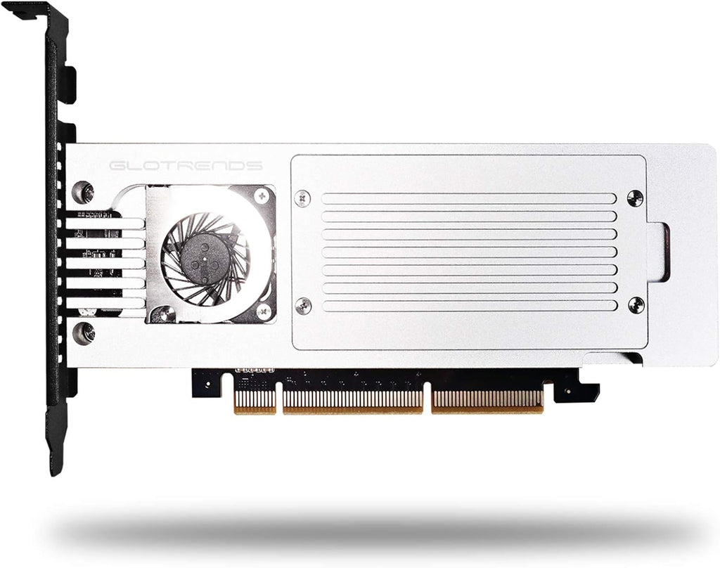 4-Bay M.2 NVME Adapter, PCIE 3.0 X8 Bandwidth, Full Aluminum Panel with Built-in Fan K2212