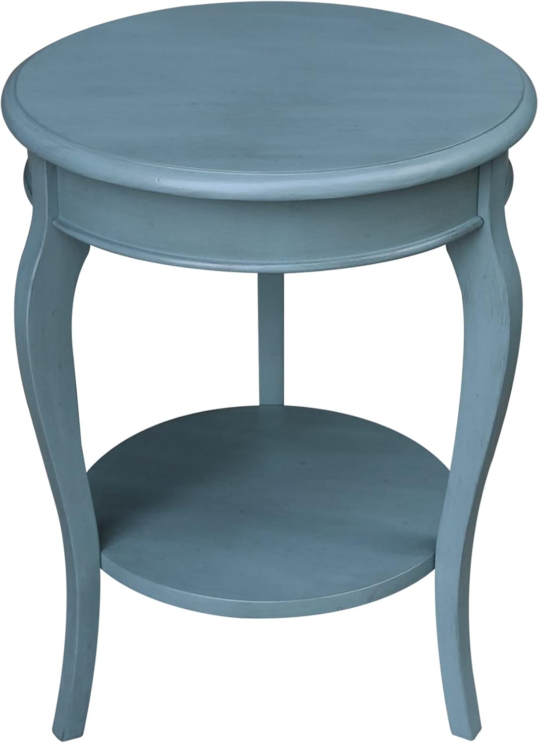 White Round End Table Q324771