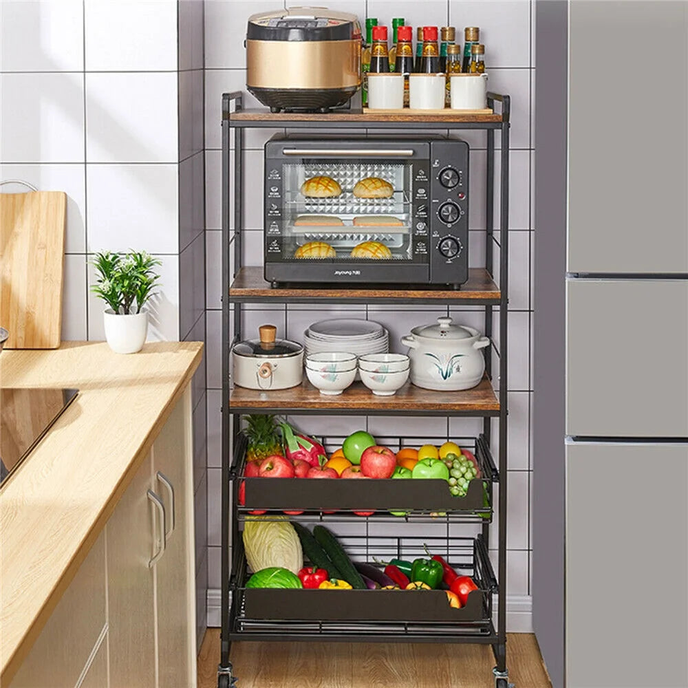 4-Layers Kitchen Storage Rack Microwave Oven Shelf Stand F907