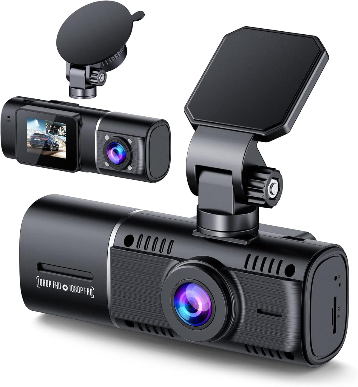 Dual Dash Cam Front and Inside 1080P IR Night Vision Car Camera 1.5 inch Screen Pack of 2 E61227