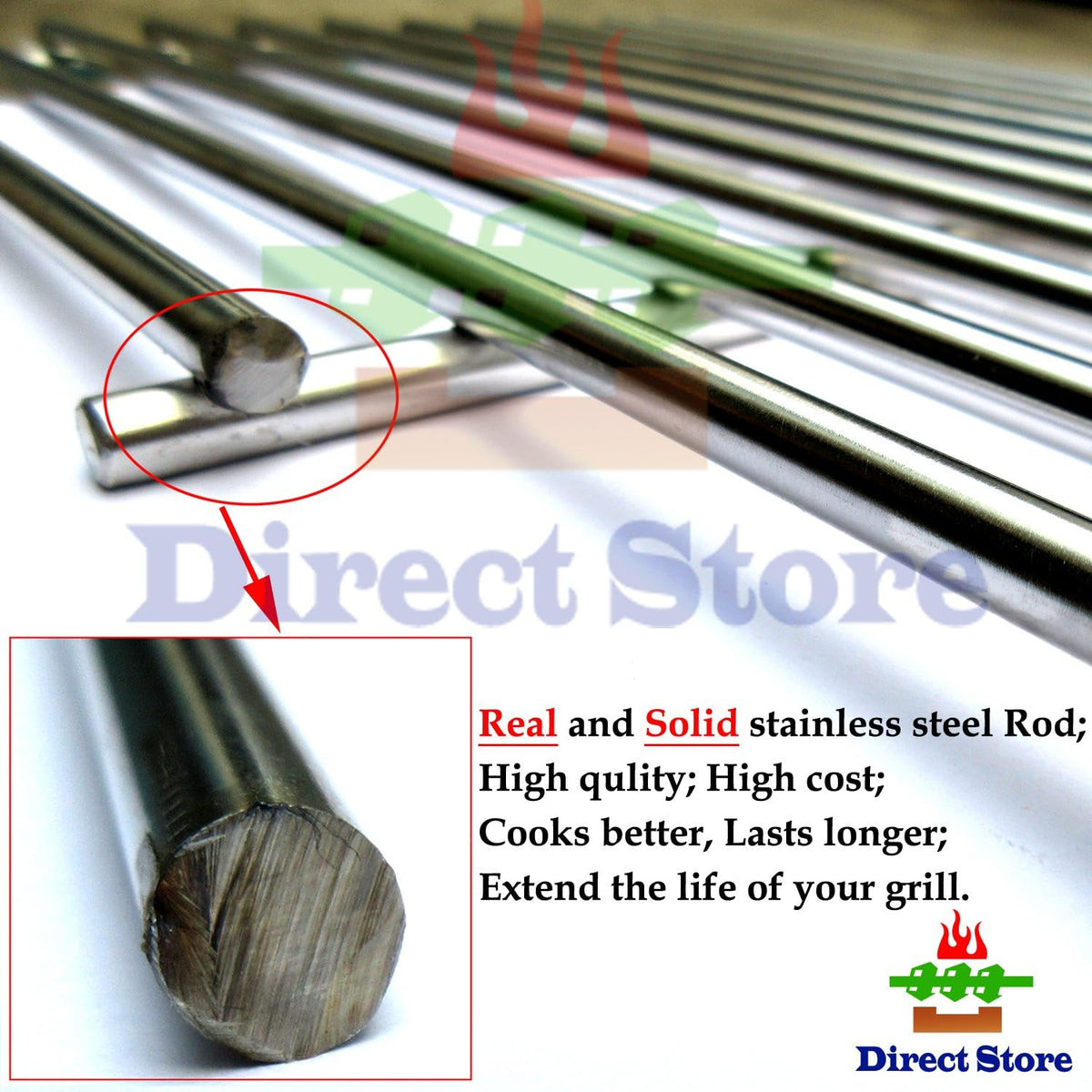 Solid Stainless Steel Cooking Grids Pack of 2 E584579