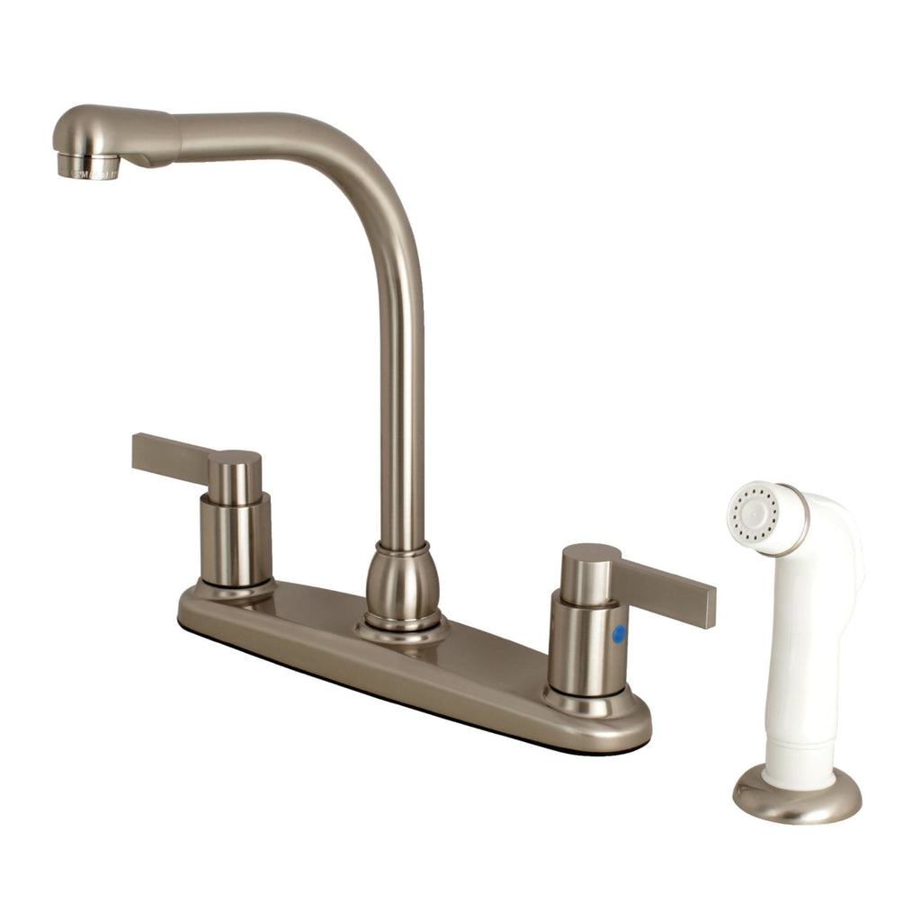 8x22 Centerset Kitchen Faucet with Sprayer, Brushed Nickel Y399