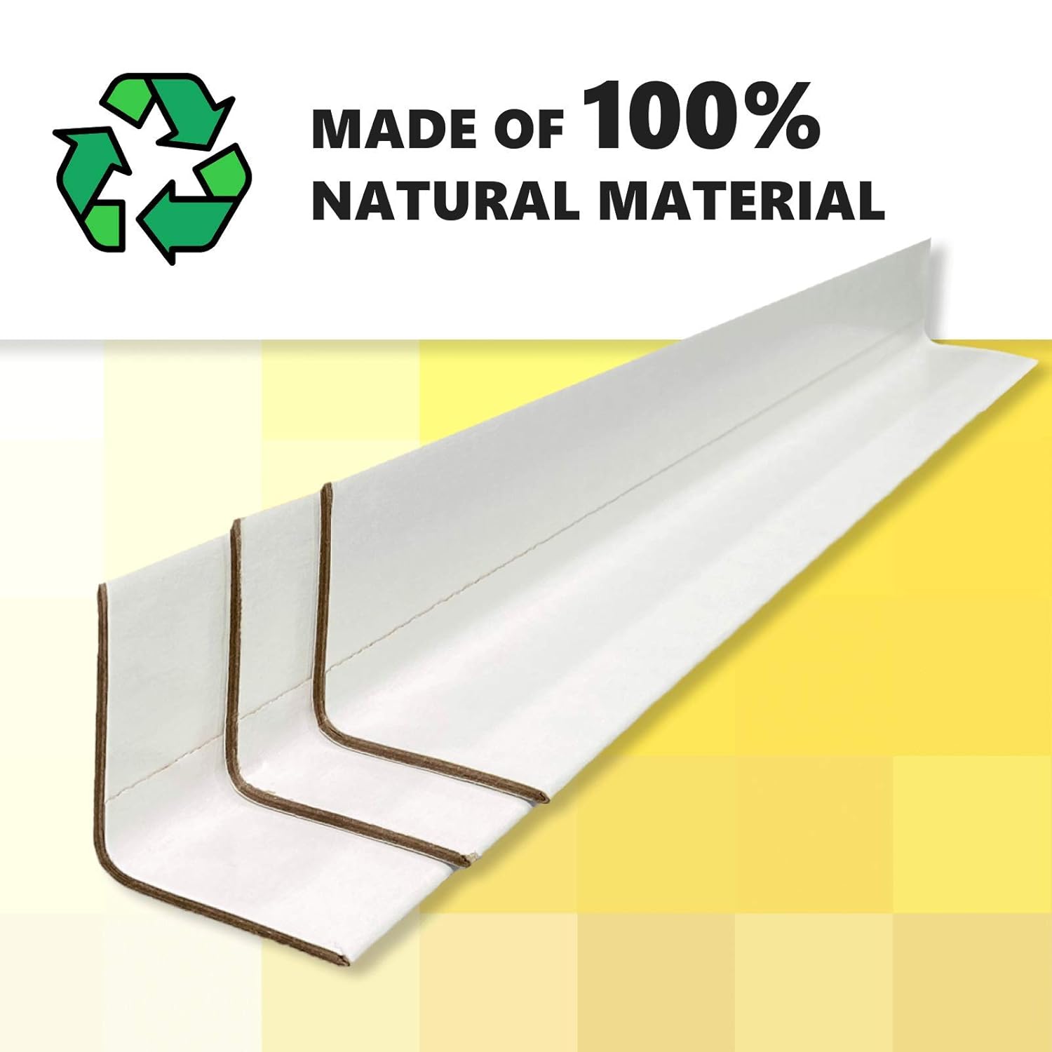 Cardboard Edge Protector 2” X 2” X 36”, Pack of 50 – White Kraft Corner Protectors for Shipping – Pallet Edge Protector I362