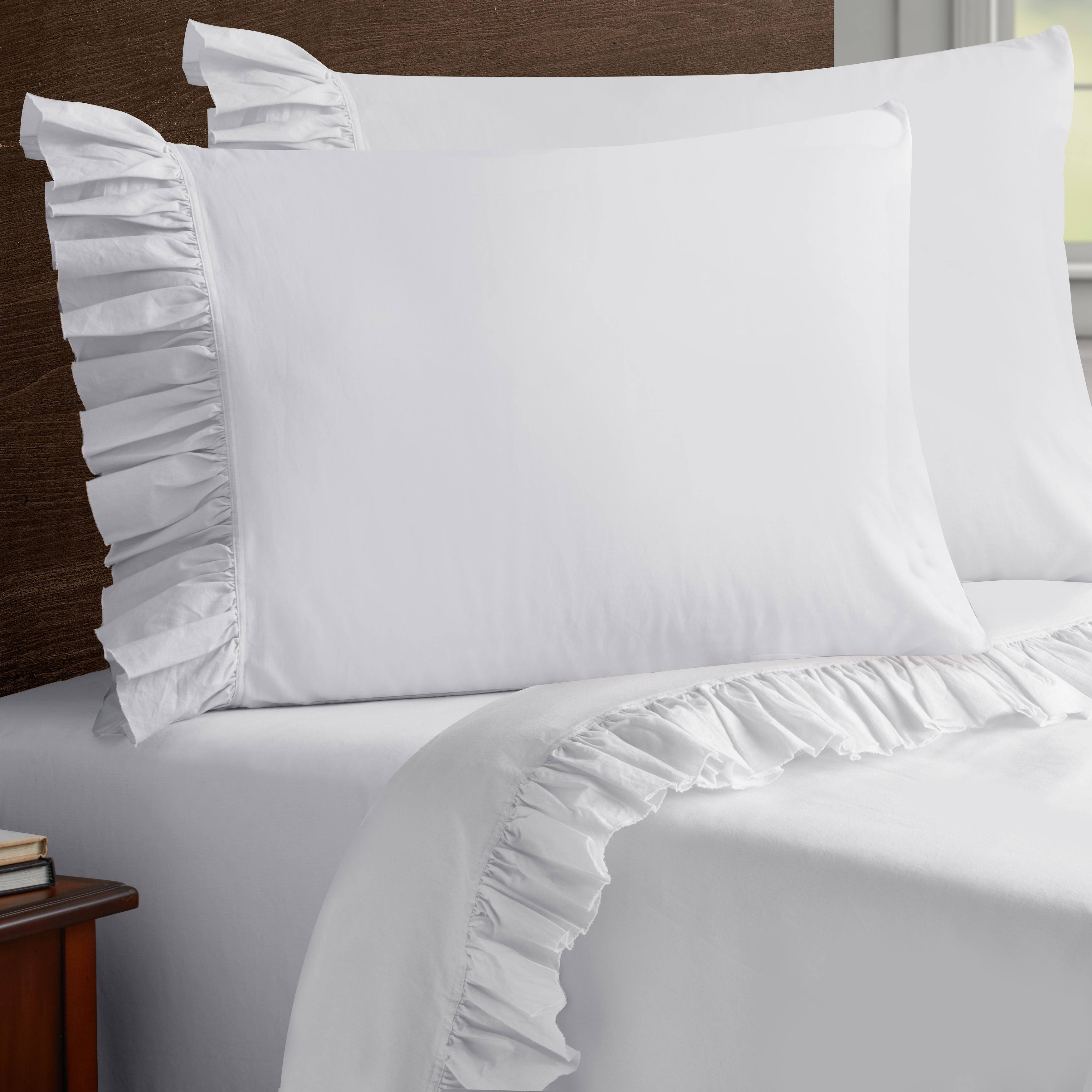 White California King Ruffles Sheet Set T446