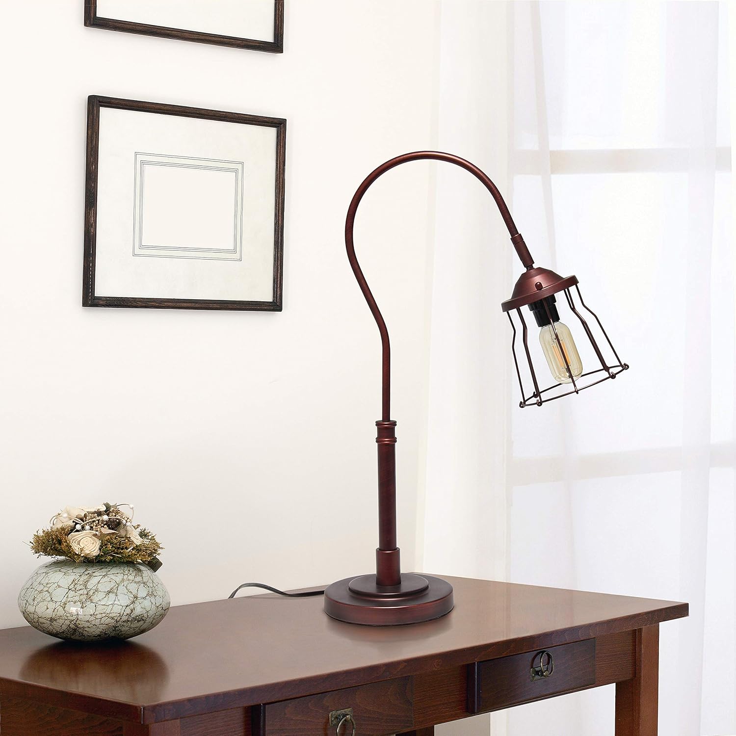 Red Bronze Open Cage Table Lamp S18027