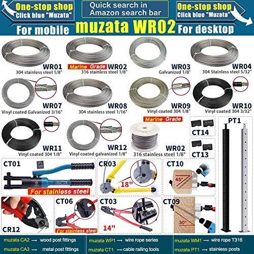 Stainless Steel Cable 1/8 Inch T316 Marine Grade Wire Rope 7x7 Strands P6646