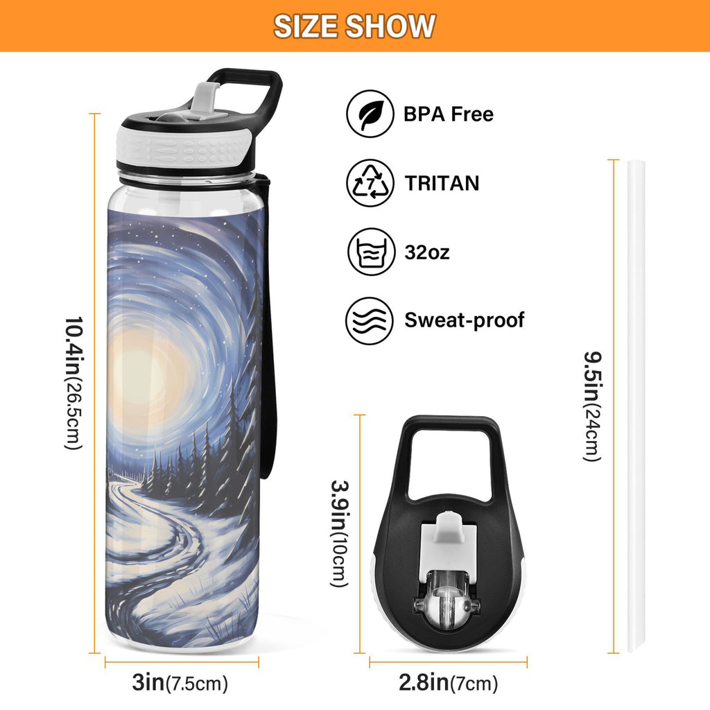 32oz Tritan Leakproof Clear Sports Water Bottle N49796