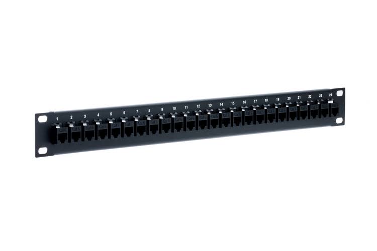 24 Port Cat6 RJ45 1RU Rack Mount Feed-Thru Panel Z6281