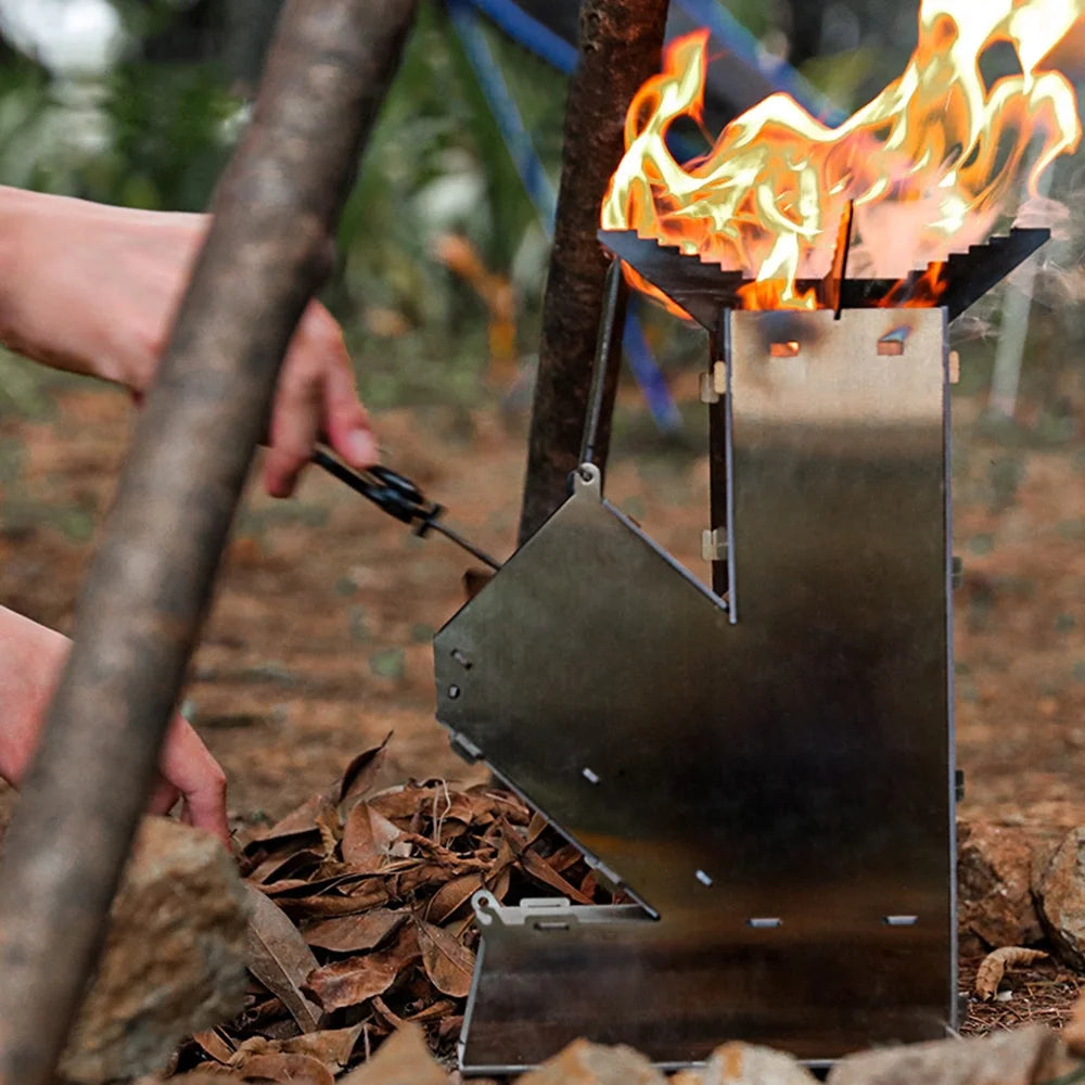 Collapsible Stainless Steel Wood Burning Stove F238