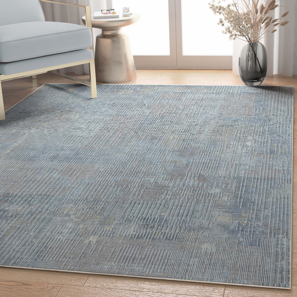 Blue Vintage Flatweave Area Rug O9579