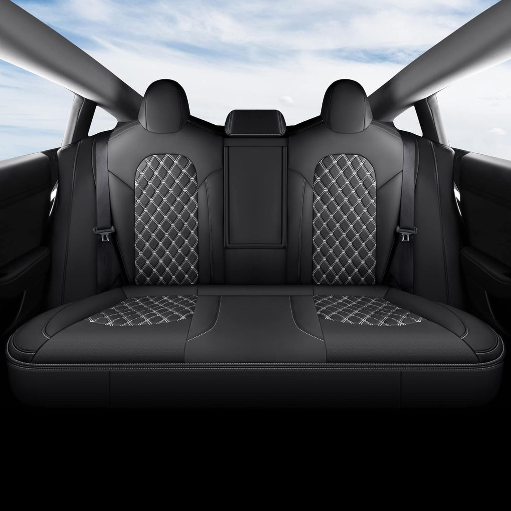 Black Pu Leather Car Seat Covers for Tesla Model Y I627868