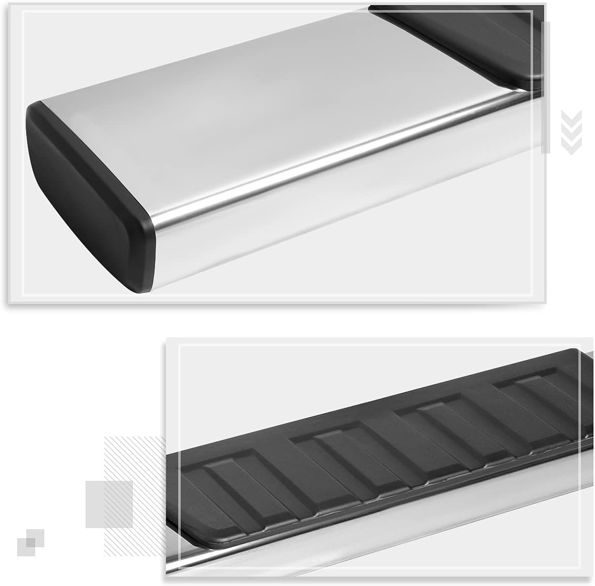 (2Pcs) 6 Inch Chrome Running Boards Side Step Bars Y70105