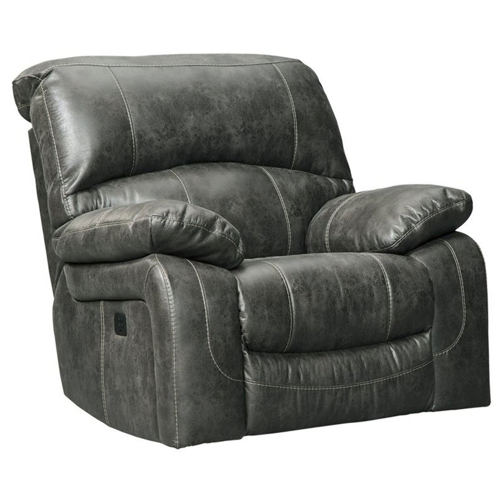 Contemporary Power Rocker Recliner in Steel Finish S886