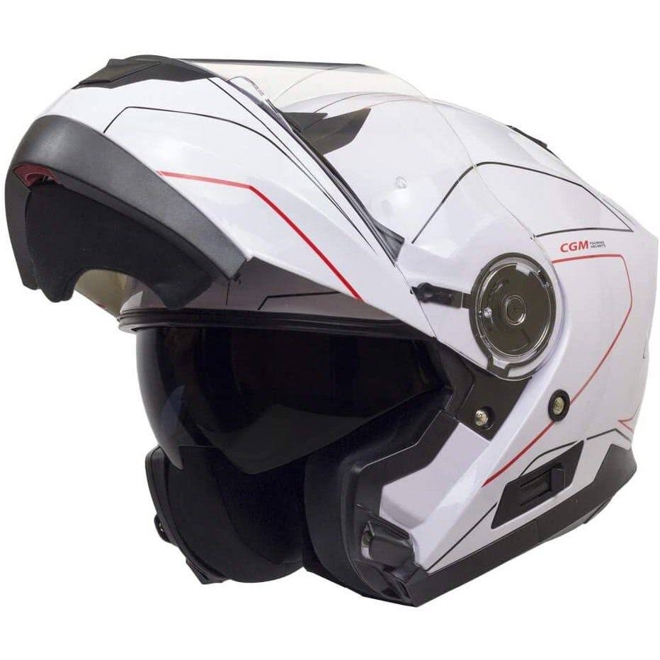 Modular Motorcycle Helmet Glossy White Red Size Xs O91359