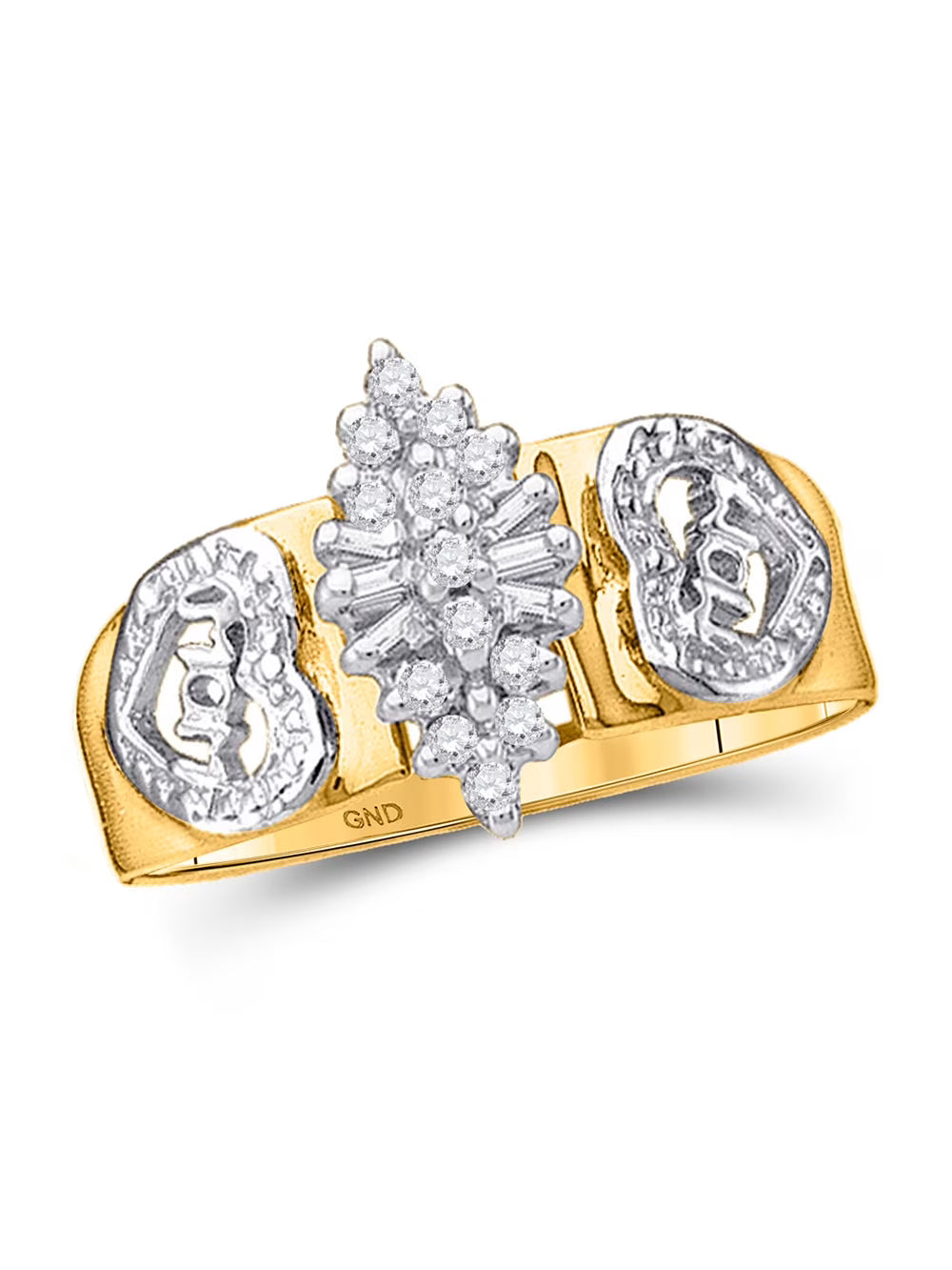 10kt Yellow Gold Diamond Mom Ring 1/8 Cttw H958
